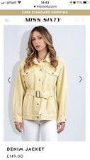 Miss Sixty Women Yellow Jeans Jacket Size L