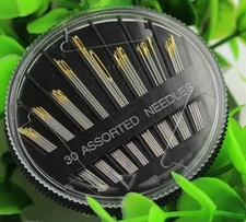 30Pcs Assorted Hand Sewing Needles Quilt Embroidery Mending Craft Sew Case