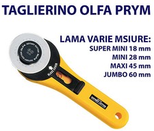 TAGLIERINO LAMA ROTANTE OLFA PRYM VARIE MISURE CUTTER PER TAGLIO TESSUTO PELLE