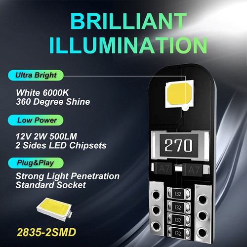 10Pcs W5W T10 LED Canbus No Error Bulb Car Interior Light 194 LED Signal Lamp - 第 8/10 張圖片