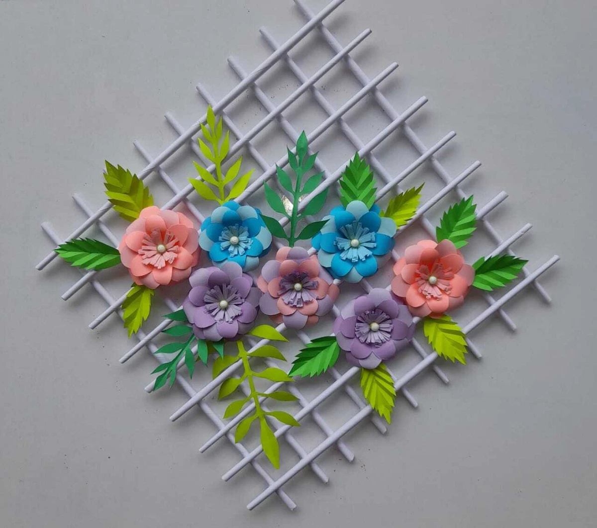 Wall Art Paper Craft Handmade DIY Decoration New Flower Hanging Design