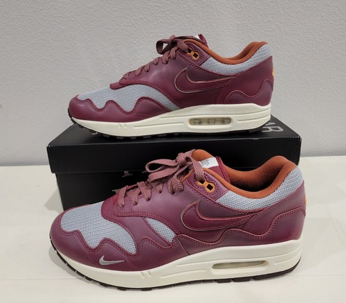 Nike Air Max 1 Patta Waves Rush Maroon with Bracelet Shoes Sneakers â Awaregreen
