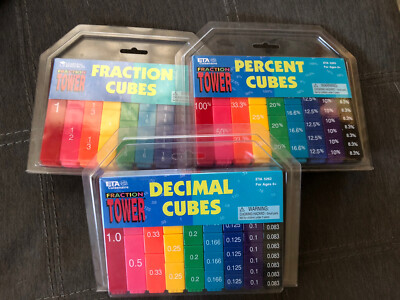 NEW Fraction Decimal Percent Cubes Math Manipulatives Homeschool ETA