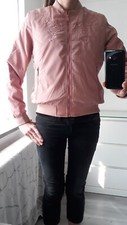 womens bomber jacket pink size 12/M