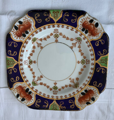 Vintage Melba Bone China Square Cake Side Plates Imari Design with gold  detail UK