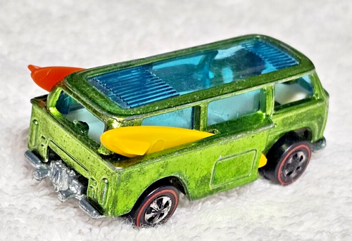 HOT WHEELS REDLINE VOLKSWAGEN BEACH BOMB LIGHT GREEN HK 1969 ORIGINAL FINE+ - Picture 7 of 21