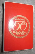 Vtg Delta 50th Anniversary red playing cards, The U.S. Playing Card Company