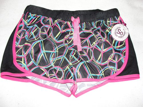 Girls Plus Size SO Peace Sign Mesh Performance Shorts - Size 8 1/2 - New