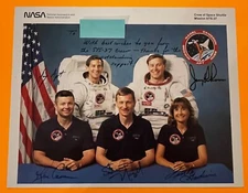 STS-37 PRIME MISSION CREW INSCRIBED SIGNED AUTOGRAPHED NASA LITHO SCCS VERIFIED