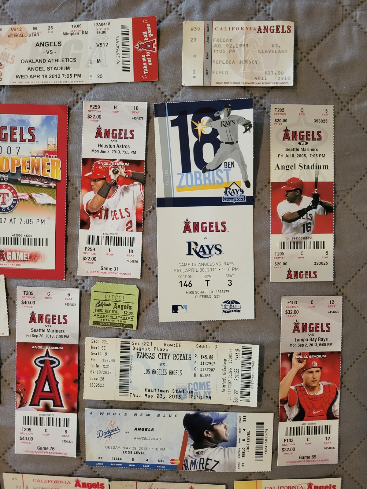 22 Angels Baseball Ticket Stubs Dodgers Astros Athletics Mariners ⚾️⚾️