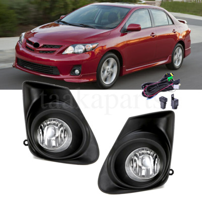 Fog Light For 2011 2012 2013 Toyota Corolla W/Bulbs W/Switch Wiring Lamp Cover