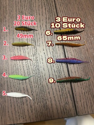 20x 4.9cm / 10x6.5cm gummiwurm ，Worm Feinripp 5cm Gummiköder für Forelle / lure 