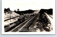 RPPC Foto Real Postal Montana Roundup Milwaukee Speedling Train CM&StP