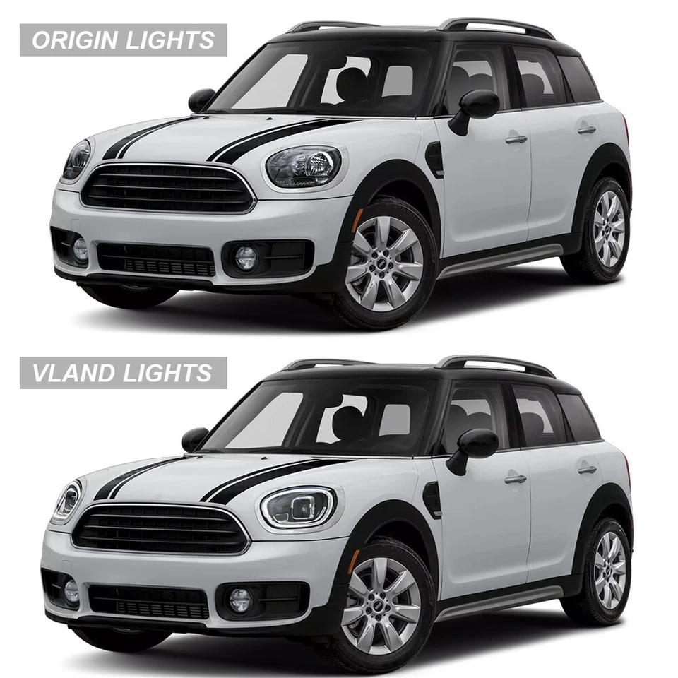 VLAND LED Headlights + SMOKED Tail Lights For 2017-20 Mini Cooper Countryman F60 - Image 2 of 4