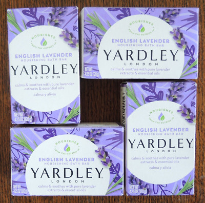 4 Yardley London English Lavender Moisturizing Bath Soap 4.25 oz Each FREE SHIP