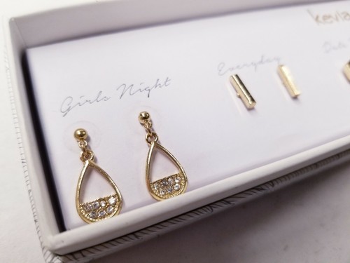 Kevia 18K Gold Plated Theme Post Earring Set 5 Piece Earring Set - Picture 2 of 7