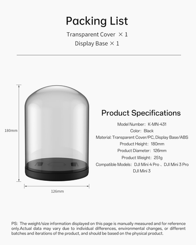 Mini 4 Pro/Mini 3 Pro/Mini 3 Drone Display Stand per DJI Mini 4/3 Series, Base D - Foto 8 di 12