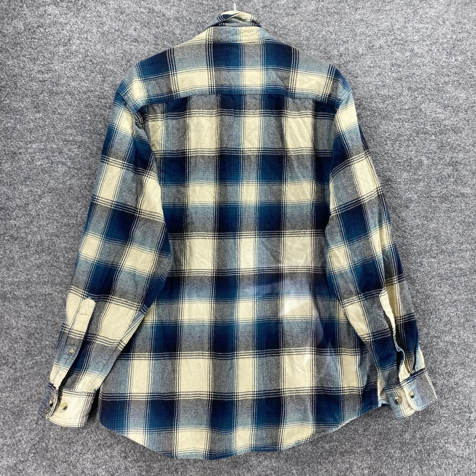 Bass Pro Shops Shirt Men L Large Blue Plaid Button Up Collared Long Sleeve - Image 2 of 4