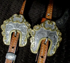 Dale Chavez Double Ear Silver Show Bridle Headstall-Excellent Condition