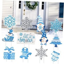 12 Pcs Easter He Is Risen Yard Sign Religious Easter Decorations Snowflake