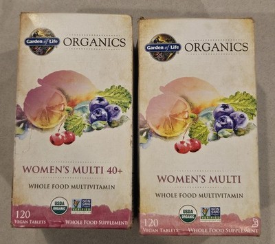 (2) Garden of Life Organics Women's Multi 120 Tablets Each