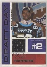 2002 Bowman Draft Day Jerseys Julius Peppers #DDJ-JP HOF wo2