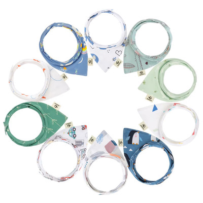 Baby Bandana Tröpfel Lätzchen 10er Pack 100% Bio Baumwolle verstellbar - 3-36 Monate