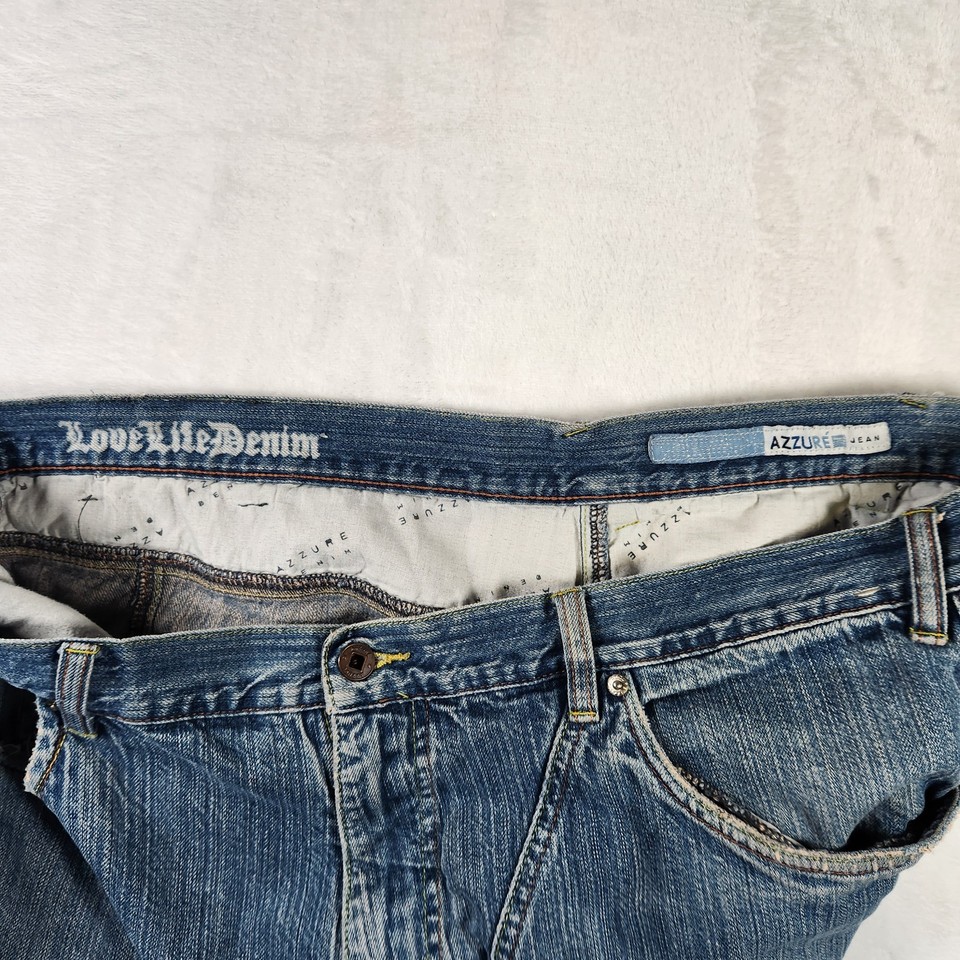 Azzure Jeans 42x34 Relaxed Fit Distressed Light Wash Carpenter Style ...