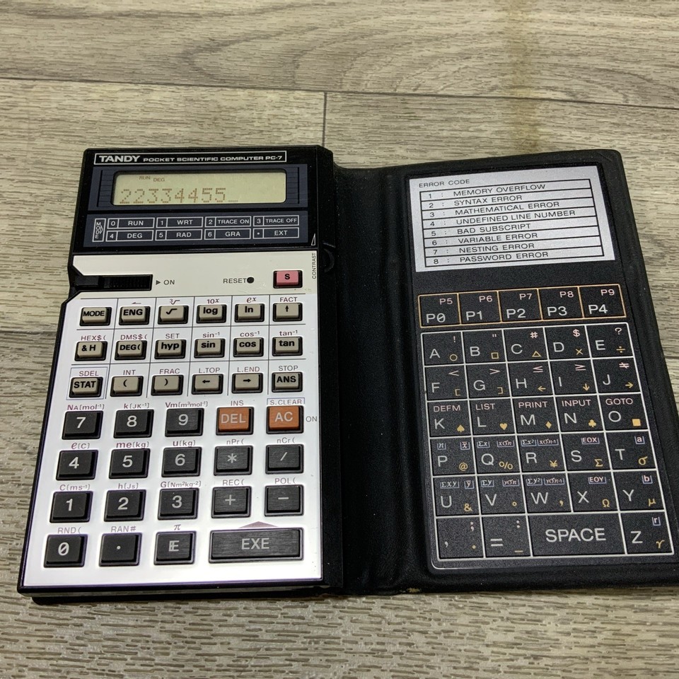 Tandy / Casio PC-7 Pocket Scientific Calculator / Computer Programmable Vintage