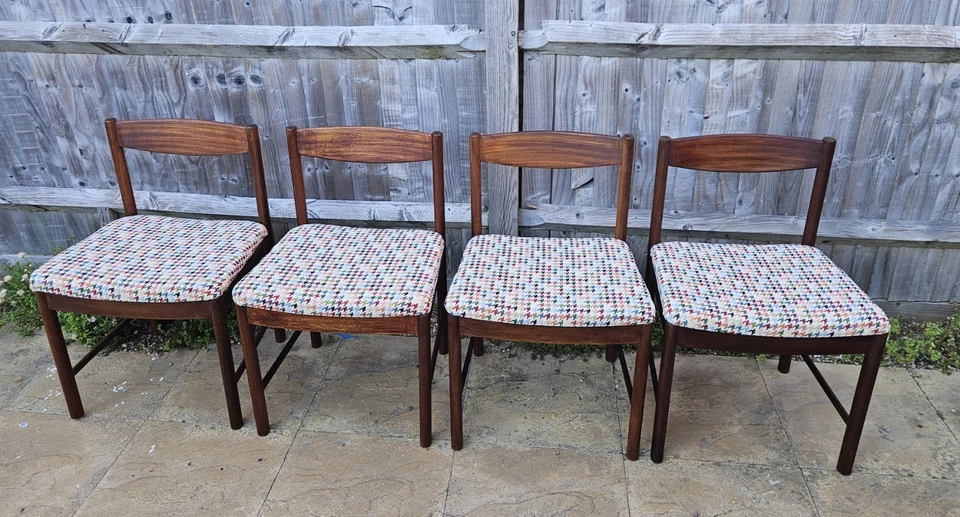 Mcintosh Mid-Century Vintage Teak Retro Dining Chairs x 4 (RESTORED) - Image 1 of 4