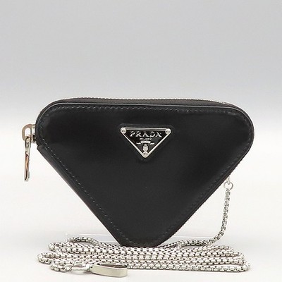 バッグ PRADA NERO New Prada Vitello Phenix Black Leather Web Strap Crossbody Bucket