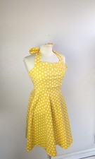 50's Style Polka Dot Halter Dress Rockabilly Pin-up New Retro Dress Small