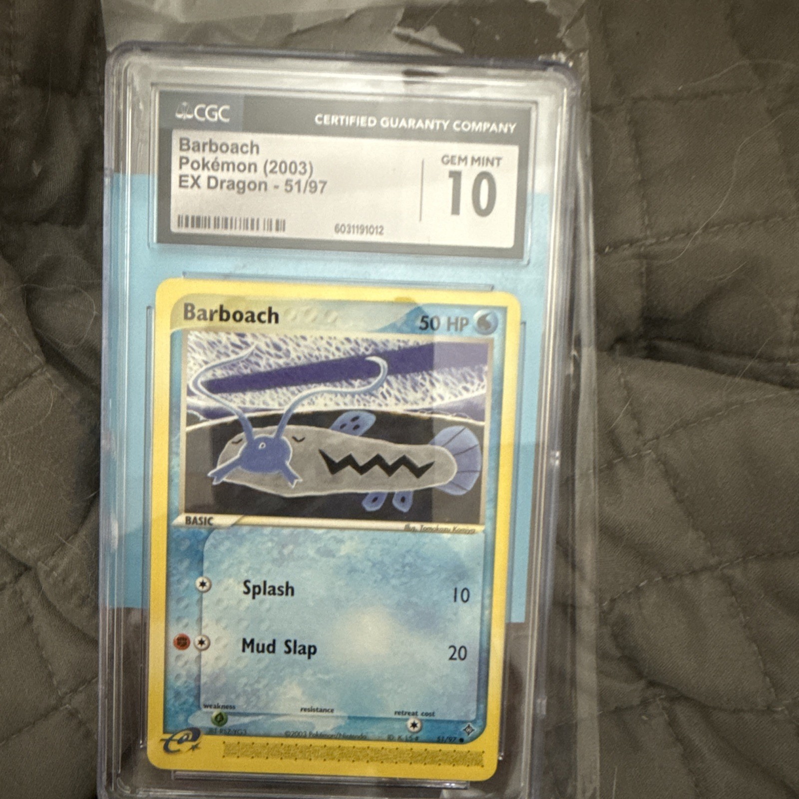 Barboach Pokemon 2003 EX Dragon - 51/97 Reverse Holo VINTAGE CGC GEM MINT 10