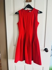 H&M Red Fit and Flare Dress Size Small NWT Zip New Work Date