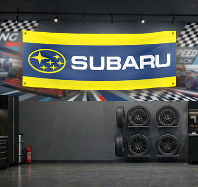 #ad Subaru Rally Racing Flag Banner WRX STI Garage Sign Mancave Wall Decor 71x24 $24.86