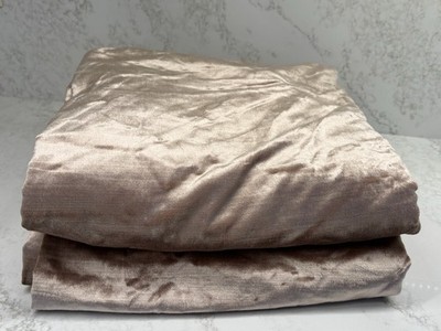 West Elm Two (2) Luster Velvet Curtains 48x96 Simple Taupe