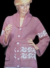 1970s Kimono Sleeve Cardigan Nouveau Bulky 12 Ply Sirdar 5416 Knitting Pattern