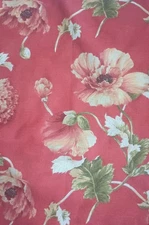 Vintage Wamsutta (2x) King Pillow Cases Shams Red Floral Cottagecore USA 20"x36"