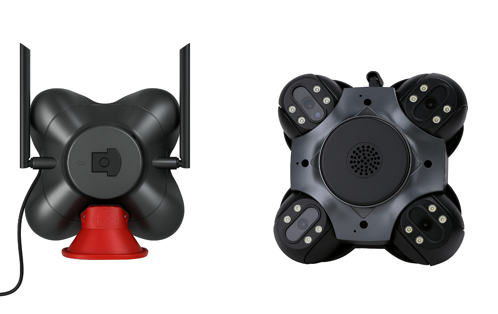 Kit videosorveglianza WiFi 4 telecamere integrate Sirena & LED visione notturna