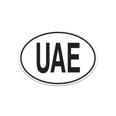 UAE United Arab Emirates Country Code Euro Oval Sticker Decal