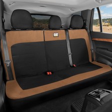 Cat Flexfit Beige Black Rear Seat Cover For Car - Durable Canvas Mesh Des...