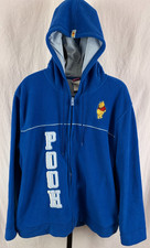 Vintage Y2K Embroidered Winnie The Pooh Full Zip Hoodie Sz Adult XL Blue Fleece