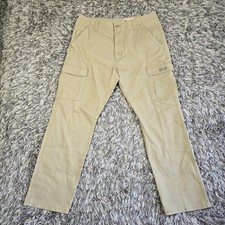 Wrangler Cargo Pants Mens 36x30 Khaki Five Star Relaxed Fit Flex Comfort New