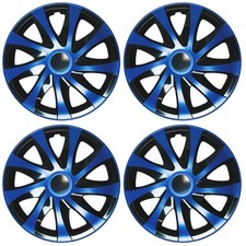 Set 4 Copricerchi 14 Pollici Draco CS Coppe Ruota Blu Nero Universali per Opel
