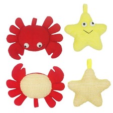 Bleu Bath 2 Pack Animal Body Scrubber 2 Piece Assortment, Yellow,red