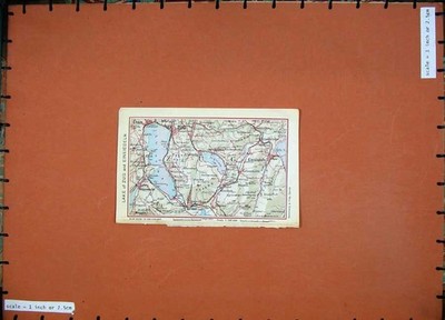 Original alter Vintage Druck 1941 Farbkarte Schweiz Zug Einsiedeln Cham Gau