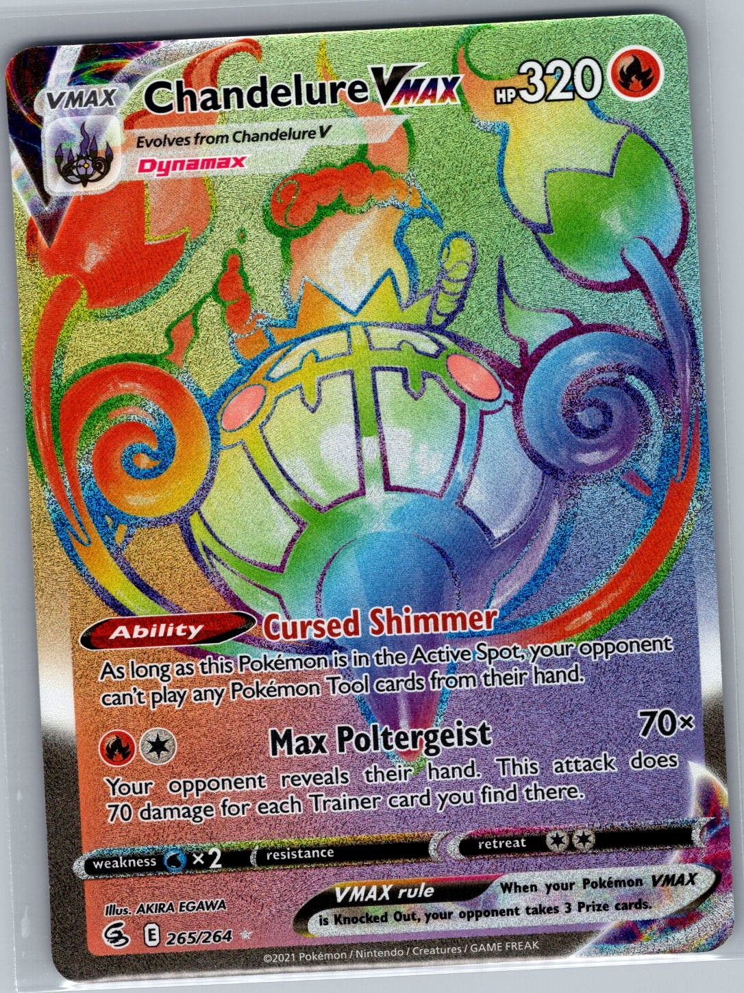 Chandelure VMAX (Secret) 265/264 SWSH08: Fusion Strike - Pokemon Card - NM