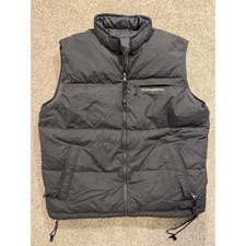 Abercrombie Fitch Puffer Down Vest Mens XL Blue Reversible Insulated Full Zip *