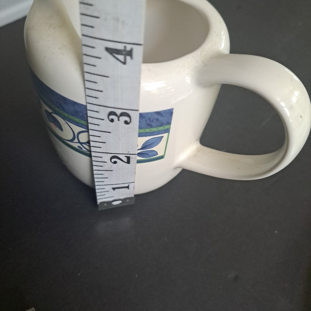 Pfaltzgraff ORLEANS Creamer Or Gravy Boat Spout Handle Small Pitcher Blue Floral