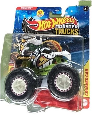 HOT WHEELS MONSTER TRUCK~CRUSHED CAR~RHINOMITE~SEE PICS & READ DESCRIPTION